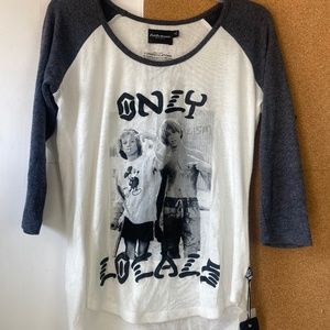 Califortunate Venice Beach Baseball tee Only Locals Print NWT